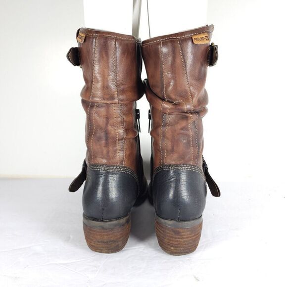 PIKOLINOS Women's Le Mans 39 US8-8,5 Brown Leather Mid-Calf Riding Boots - Picture 10 of 14